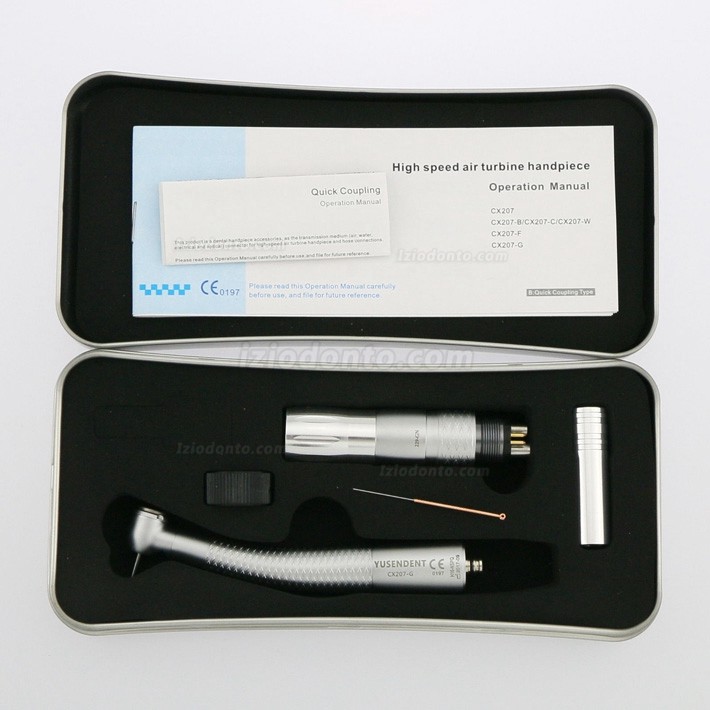 YUSENDENT® CX207-GN-PQ Peça de mão de fibra óptica dental com acoplador rápido Compatível com NSK Roto